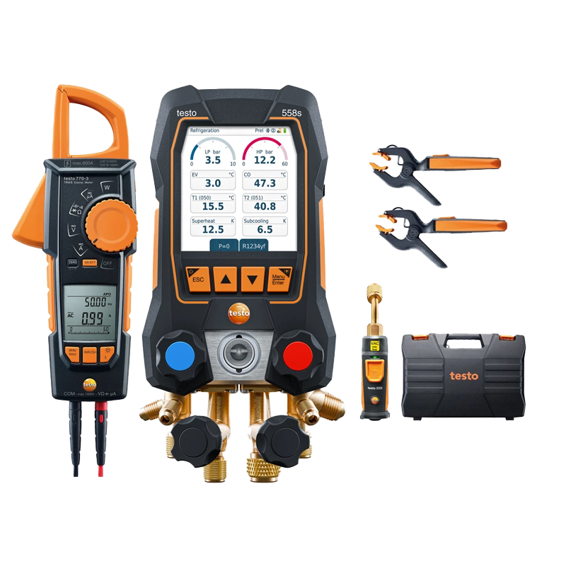 testo 558s – vakuum-mätset med tångamperemeter