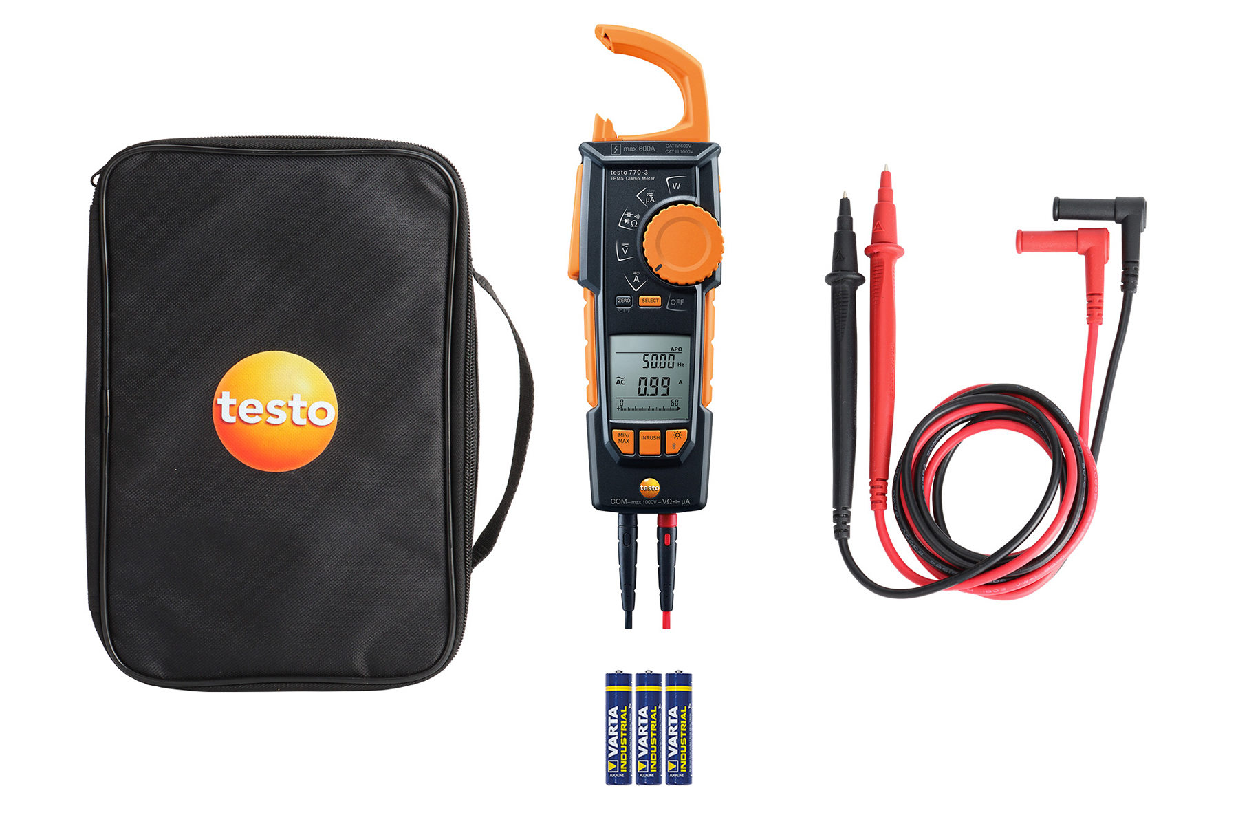 testo 770-3 tångamperemeter med effektmätning mätset